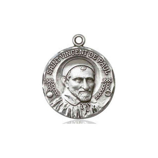 Sterling Silver Saint Vincent de Paul Medal Religious Jewelry