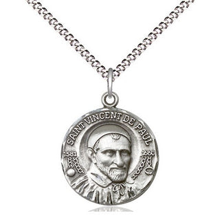 Sterling Silver Saint Vincent de Paul Medal Religious Jewelry