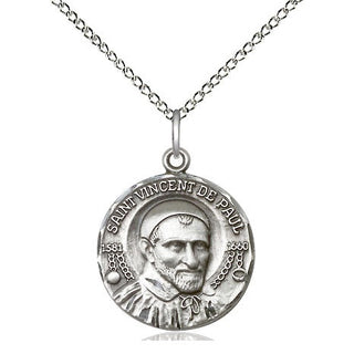 Sterling Silver Saint Vincent de Paul Medal Religious Jewelry