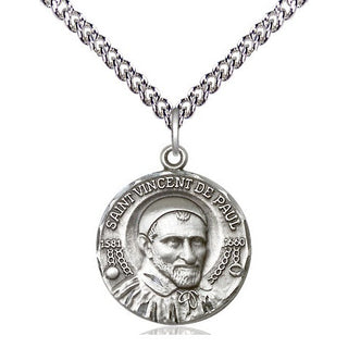 Sterling Silver Saint Vincent de Paul Medal Religious Jewelry