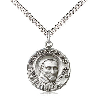 Sterling Silver Saint Vincent de Paul Medal Religious Jewelry