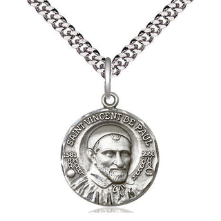 Sterling Silver Saint Vincent de Paul Medal Religious Jewelry