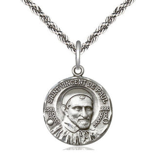 Sterling Silver Saint Vincent de Paul Medal Religious Jewelry