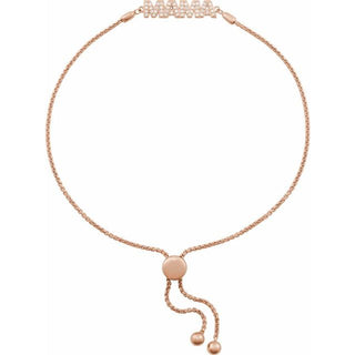 14K Rose 1/10 CTW Natural Diamond Mama Bolo 9 1/2" Bracelet