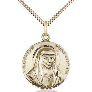 14kt Gold Filled Saint Louise Medal Catholic Jewelry