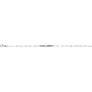 14K White .015 CTW Natural Diamond Engravable Curved Bar 7" Bracelet