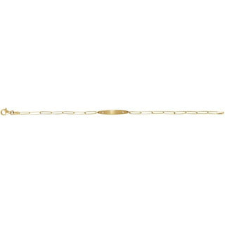 14K Yellow .015 CTW Natural Diamond Engravable Curved Bar 7" Bracelet