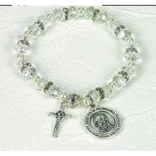 3-pack - Healing Saint Crystal Rosary Bracelet - St Pio