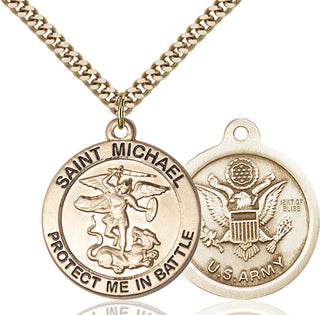 14kt Gold Filled Saint Michael Army Medal Catholic Jewelry