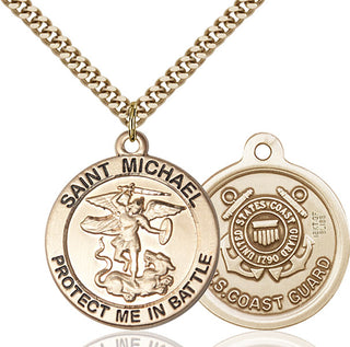 14kt Gold Filled Saint Michael Coast Guard Medal Catholic Jewelry