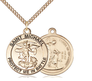 14kt Gold Filled Saint Michael Navy Medal Catholic Jewelry