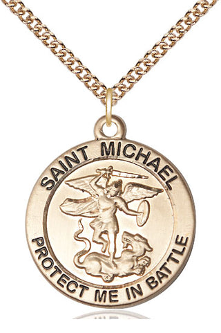 14kt Gold Filled Saint Michael Guardian Angel Medal Catholic Jewelry