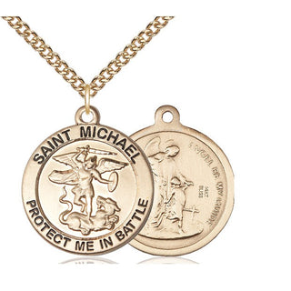 14kt Gold Saint Michael Army Medal