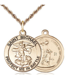 14kt Gold Saint Michael Army Medal