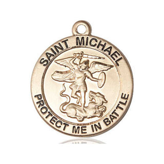 14kt Gold Saint Michael Army Medal