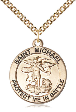 14kt Gold Saint Michael Guardian Angel Medal