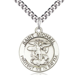 Pewter Saint Michael Guardian Angel Medal Catholic Jewelry