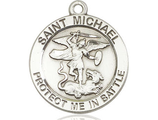 Sterling Silver Saint Michael Guardian Angel Medal Catholic Jewelry