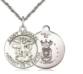 Sterling Silver Saint Michael Air Force Medal Catholic Jewelry