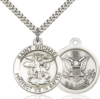 Sterling Silver Saint Michael Army Medal Catholic Jewelry