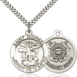 Sterling Silver Saint Michael Coast Guard Medal Catholic Jewelry