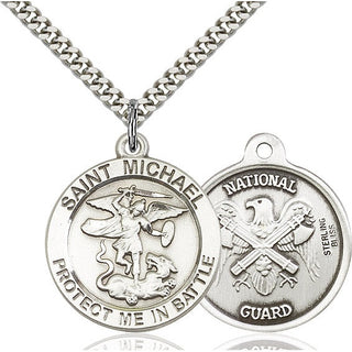 Sterling Silver Saint Michael National Guard Medal Catholic Jewelry