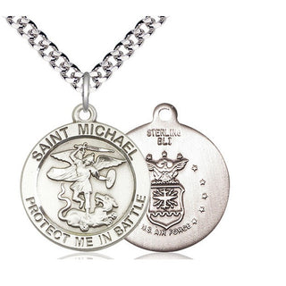 Sterling Silver Saint Michael Navy Medal Catholic Jewelry
