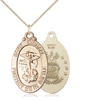 14kt Gold Filled Saint Michael Air Force Medal Catholic Jewelry