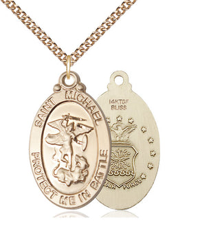 14kt Gold Filled Saint Michael Air Force Medal Catholic Jewelry