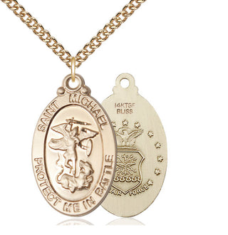 14kt Gold Filled Saint Michael Air Force Medal | Large