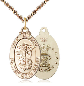 14kt Gold Filled Saint Michael Air Force Medal | Large