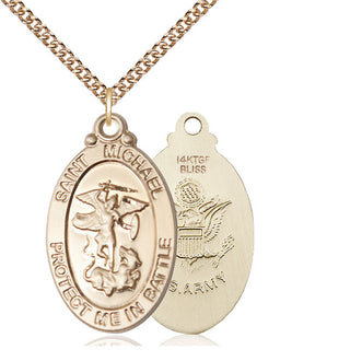 14kt Gold Filled Saint Michael Army Medal Catholic Jewelry