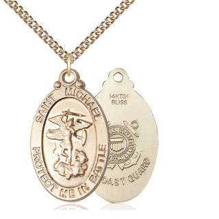 14kt Gold Filled Saint Michael Guardian Angel Coast Guard Medal Catholic Jewelry