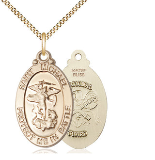 14kt Gold Filled Saint Michael National Guard Medal Catholic Jewelry