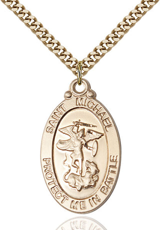 14kt Gold Filled Saint Michael Navy Medal Catholic Jewelry