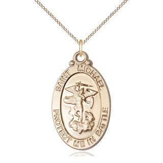 14kt Gold Filled Saint Michael Guardian Angel Medal Catholic Jewelry