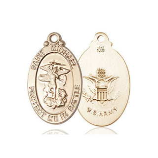 14kt Gold Saint Michael Army Medal