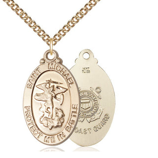 14kt Gold Saint Michael Guardian Angel Coast Guard Medal