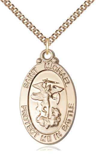 14kt Gold Saint Michael Guardian Angel Medal