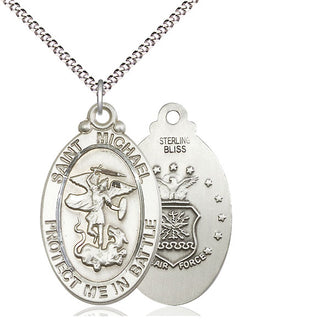 Sterling Silver Saint Michael Air Force Medal Catholic Jewelry