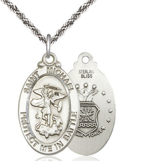 Sterling Silver Saint Michael Air Force Medal Catholic Jewelry