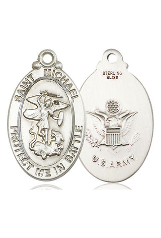 Sterling Silver Saint Michael Army Medal Catholic Jewelry