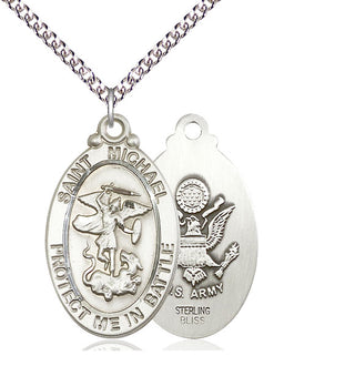 Sterling Silver Saint Michael Army Medal Catholic Jewelry
