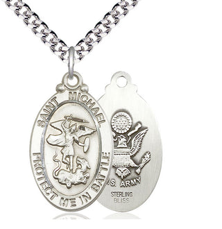 Sterling Silver Saint Michael Army Medal Catholic Jewelry