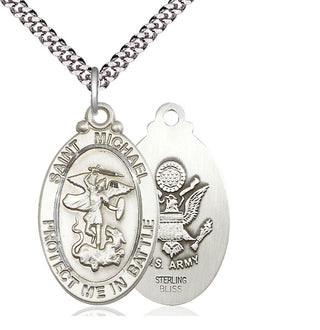 Sterling Silver Saint Michael Army Medal Catholic Jewelry