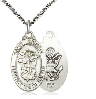 Sterling Silver Saint Michael Army Medal Catholic Jewelry