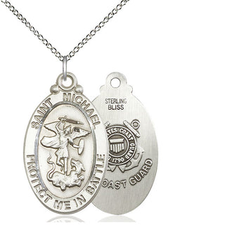 Sterling Silver Saint Michael Guardian Angel Coast Guard Medal Catholic Jewelry