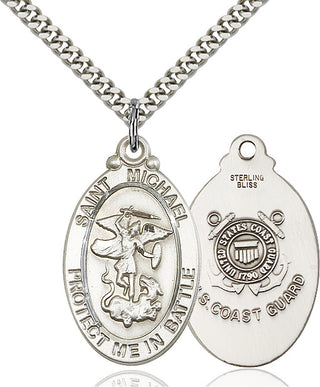 Sterling Silver Saint Michael Guardian Angel Coast Guard Medal Catholic Jewelry