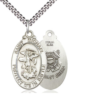 Sterling Silver Saint Michael Guardian Angel Coast Guard Medal Catholic Jewelry