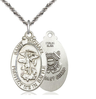 Sterling Silver Saint Michael Guardian Angel Coast Guard Medal Catholic Jewelry